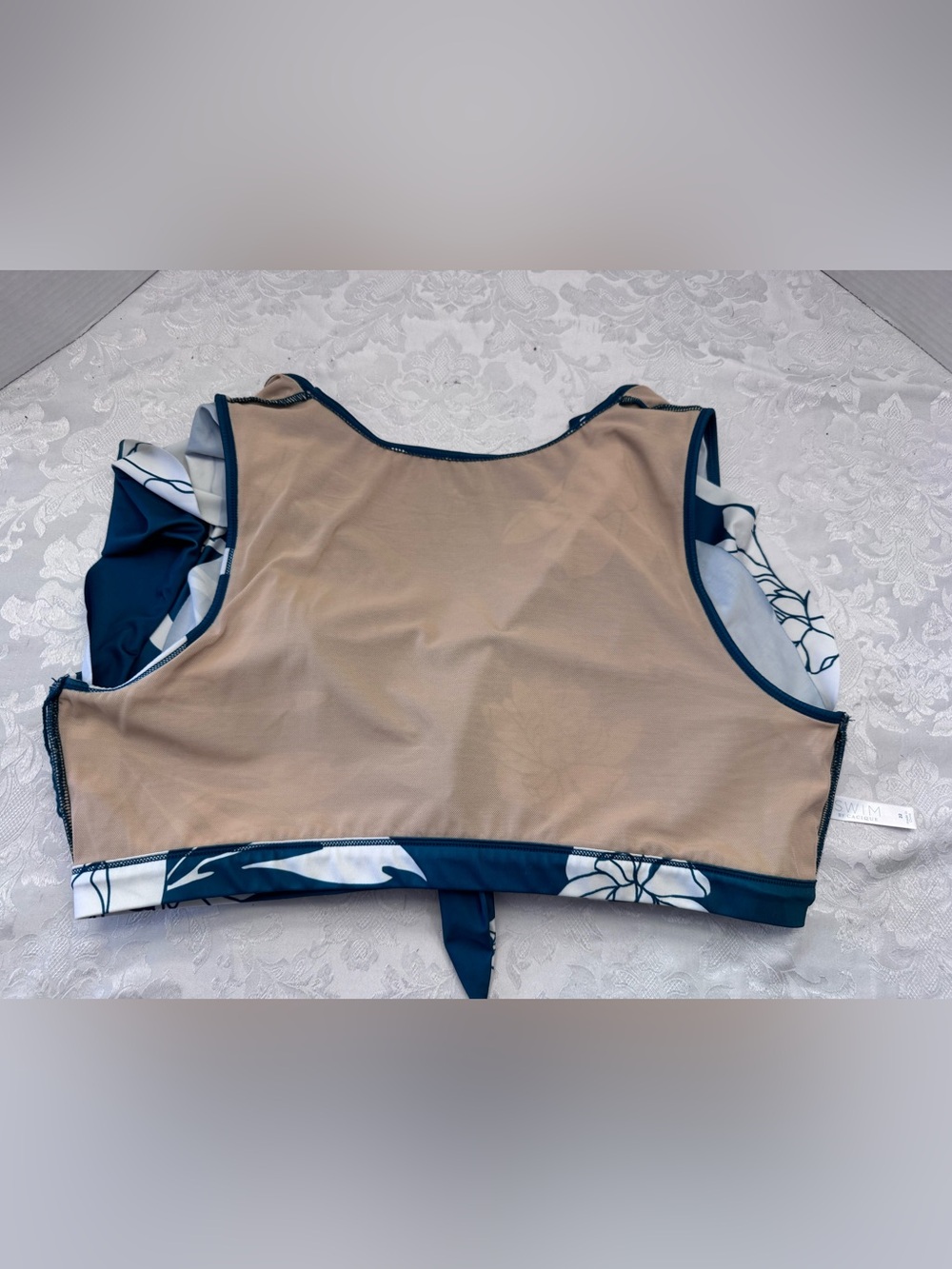 Swim By Cacique Plus 22 Flutter Sleeve No Wire Bikini Top Surf Floral Sexy Lined - Picture 8 of 9